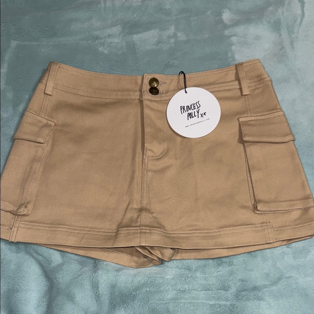 Princess Polly Tan Cargo Skort